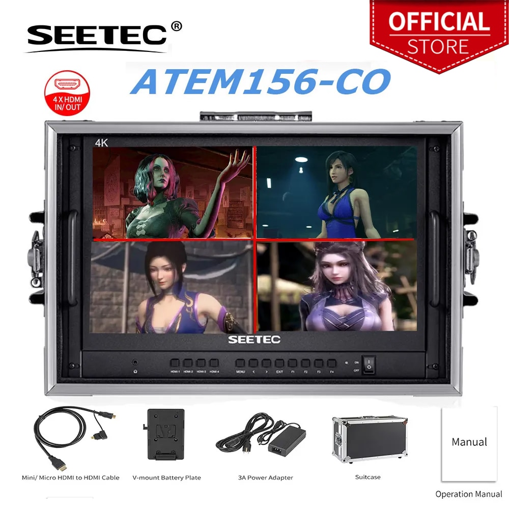 SEETEC ATEM156-CO 15.6 4K HDMI Ƽ ̺ Ʈ   , ATEM ̴ ͼ  LCD Ϳ